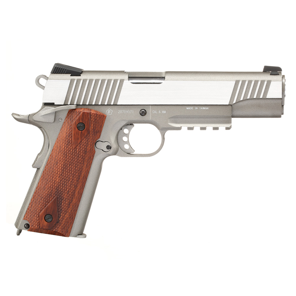 KWC M1911 A1 TAC Vollmetall CO2 BlowBack 6mm BB Stainless-Grey - Special Limited Edition Bild 3