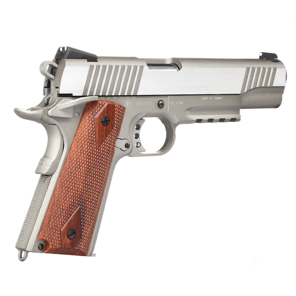 KWC M1911 A1 TAC Vollmetall CO2 BlowBack 6mm BB Stainless-Grey - Special Limited Edition Bild 4