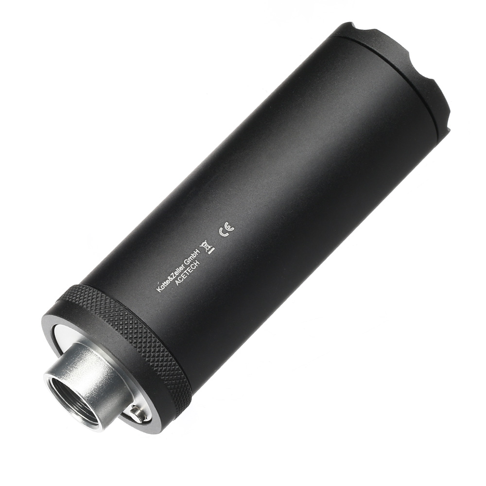 Acetech Lighter BT Aluminium Silencer Mini Tracer Unit / Chronograph inkl. LiPo Akku 11mm+ / 14mm- schwarz Bild 1