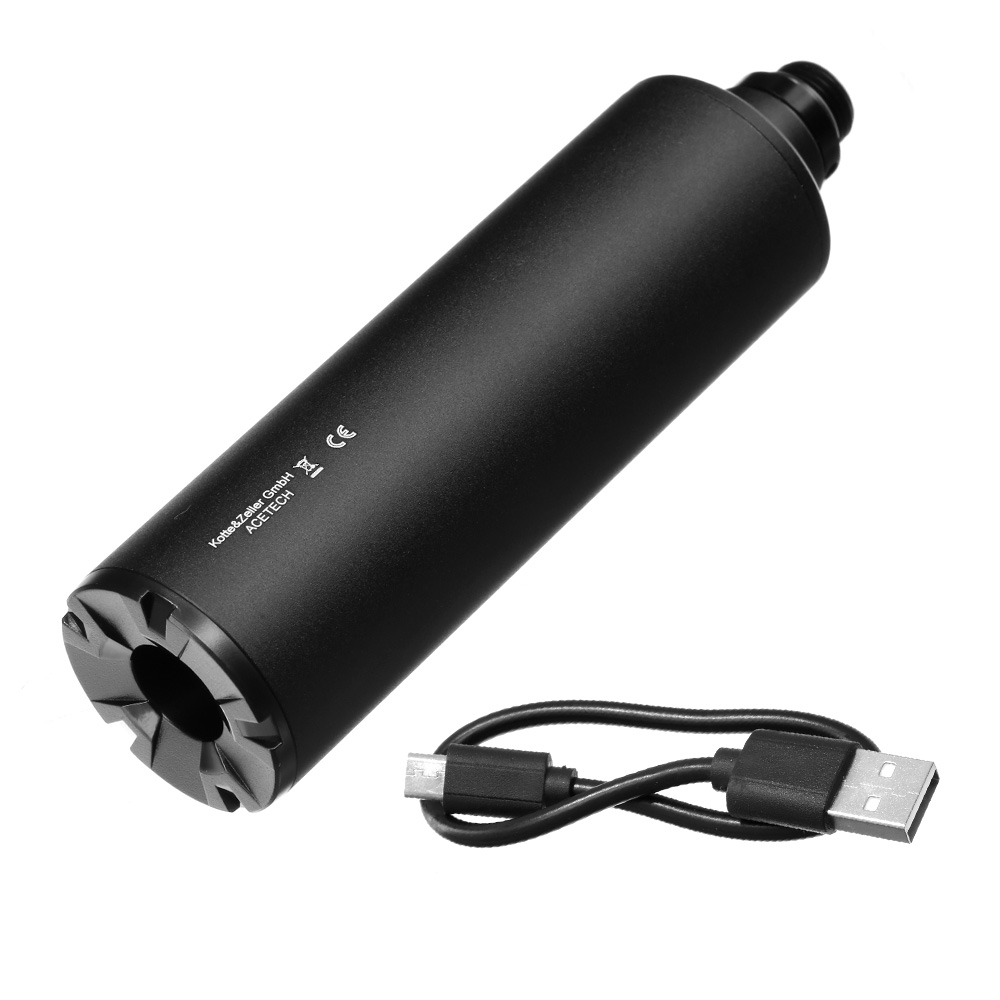 Acetech Lighter R Aluminium Silencer Mini Tracer Unit inkl. LiPo Akku 11mm+ / 14mm- schwarz