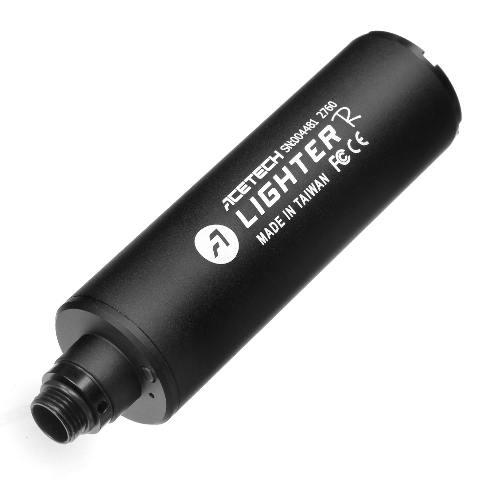 Acetech Lighter R Aluminium Silencer Mini Tracer Unit inkl. LiPo Akku 11mm+ / 14mm- schwarz Bild 1