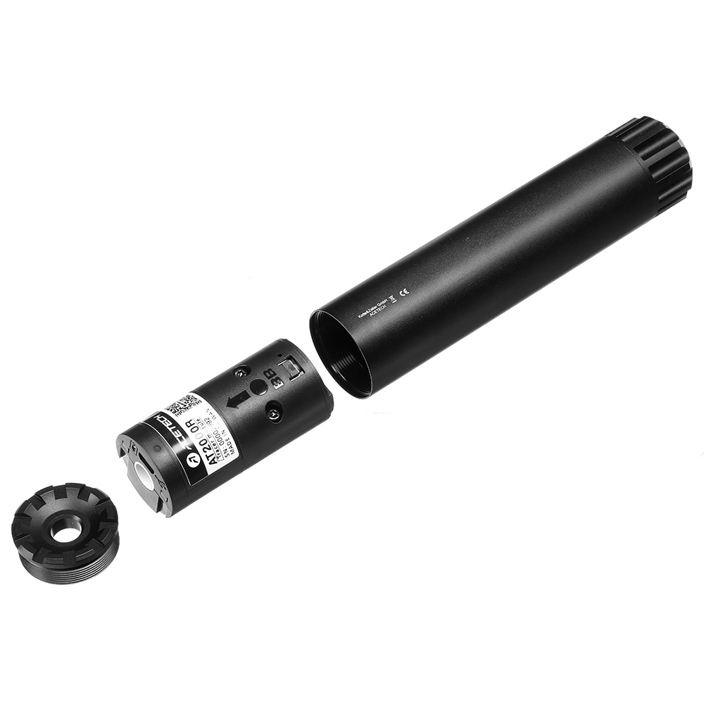 Acetech Predator S R Aluminium Mock Silencer Tracer Unit inkl. Li-Ion Akku 14mm- schwarz Bild 6