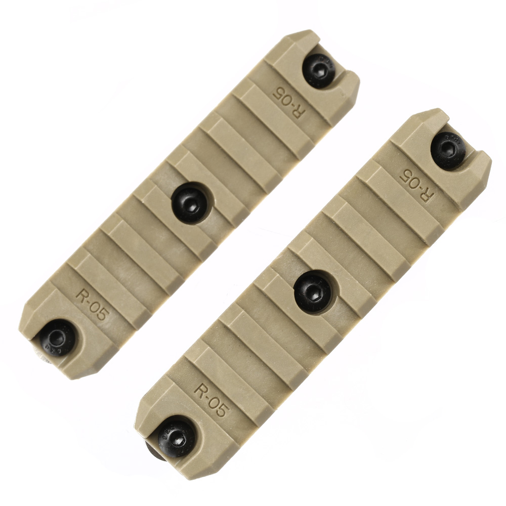 Ares M-Lok 21mm Polymer-Schienen Set 7 Slots / 90mm (2 Stck) Dark Earth