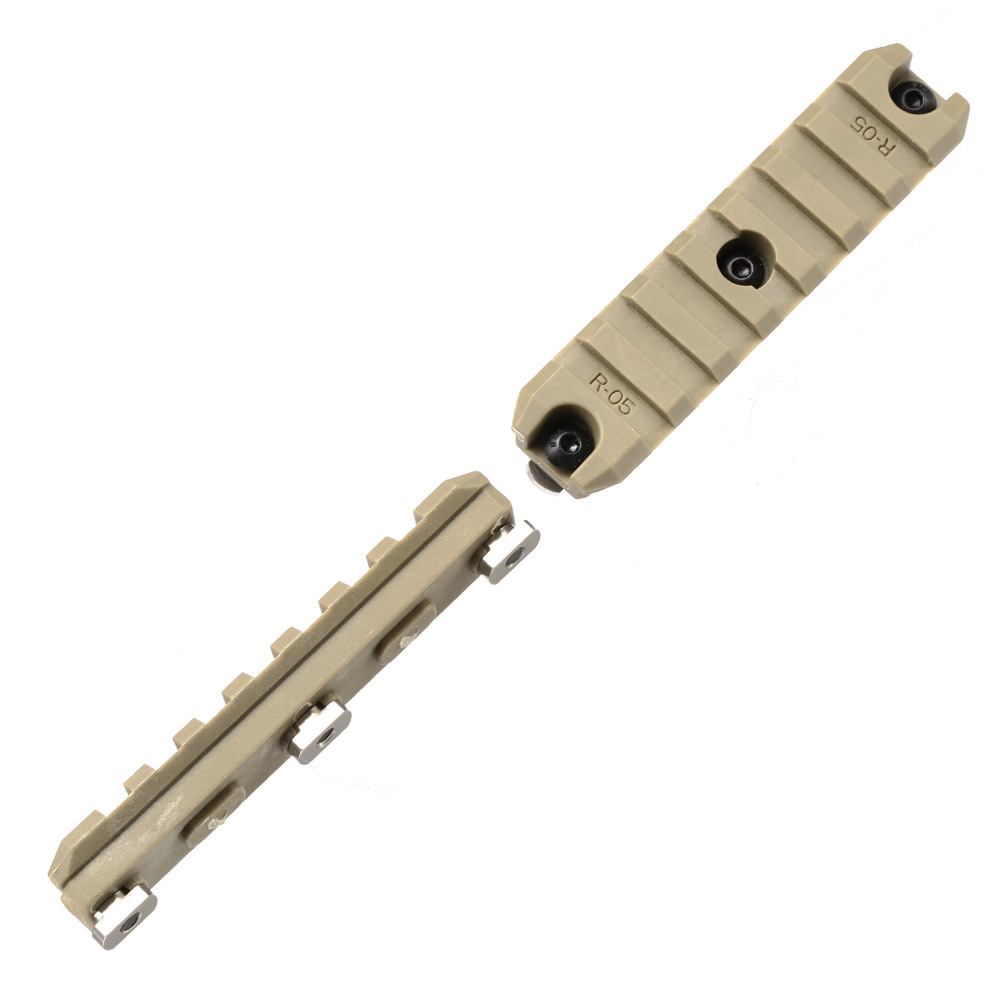 Ares M-Lok 21mm Polymer-Schienen Set 7 Slots / 90mm (2 Stck) Dark Earth Bild 1