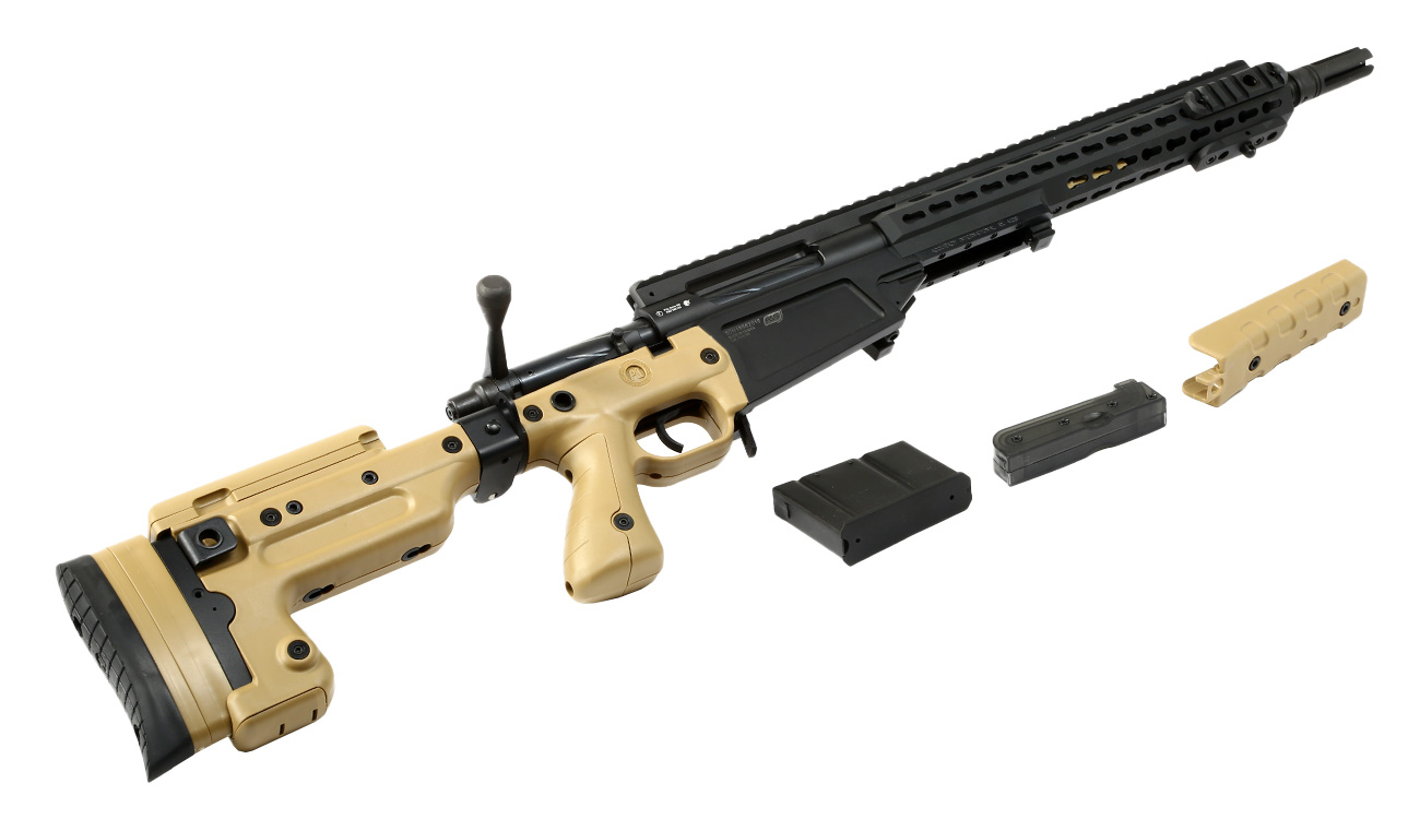 ASG / Archwick Accuracy Int. USMC MK13 Compact Bolt Action Snipergewehr Springer 6mm BB Tan Bild 6