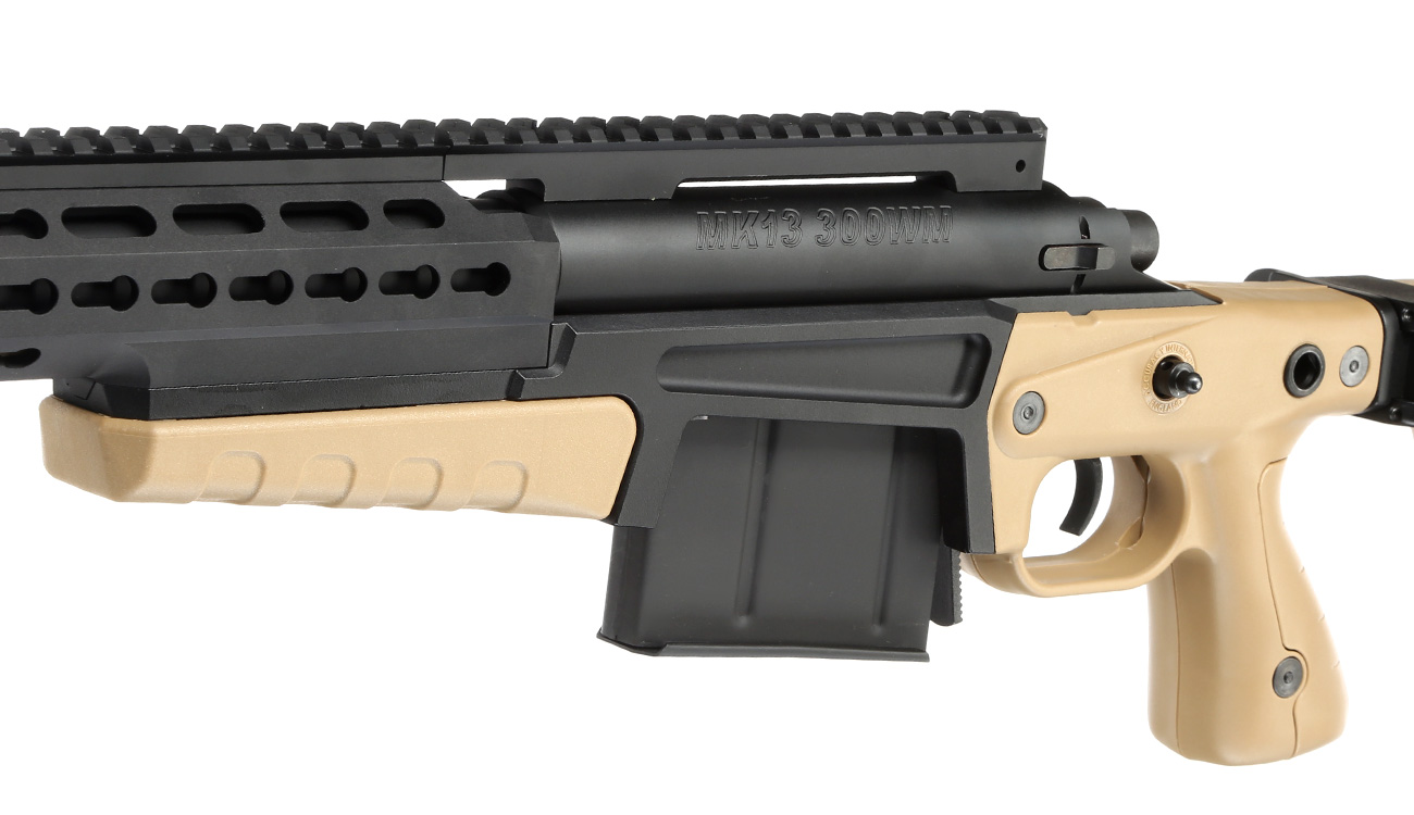 ASG / Archwick Accuracy Int. USMC MK13 Compact Bolt Action Snipergewehr Springer 6mm BB Tan Bild 8