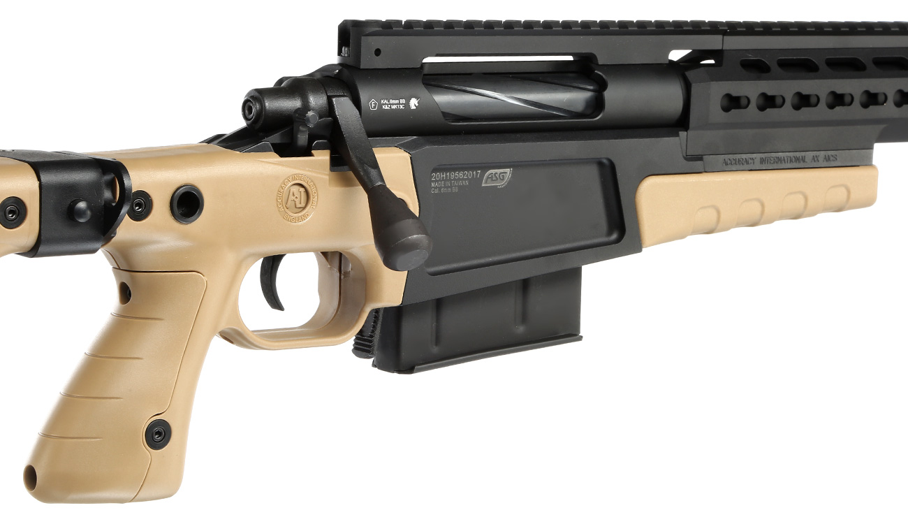 ASG / Archwick Accuracy Int. USMC MK13 Compact Bolt Action Snipergewehr Springer 6mm BB Tan Bild 9