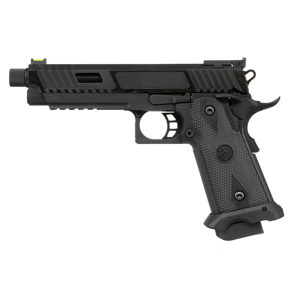 KLI Hi-Capa 5.1 Kiki Mora Airsoftpistole Vollmetall GBB 6mm BB Blackout Edition inkl. Koffer Bild 1