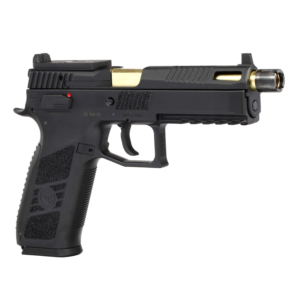 KJ Works CZ P-09 OR Optics Ready mit Metallschlitten CO2BB 6mm BB schwarz / gold Bild 7