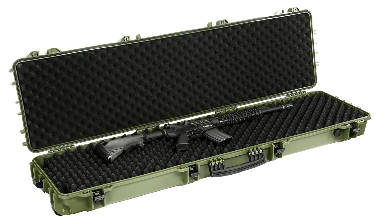 Nuprol X-Large Hard Case Waffenkoffer / Trolley 139 x 39,5 x 16 cm Waben-Schaumstoff oliv Bild 4