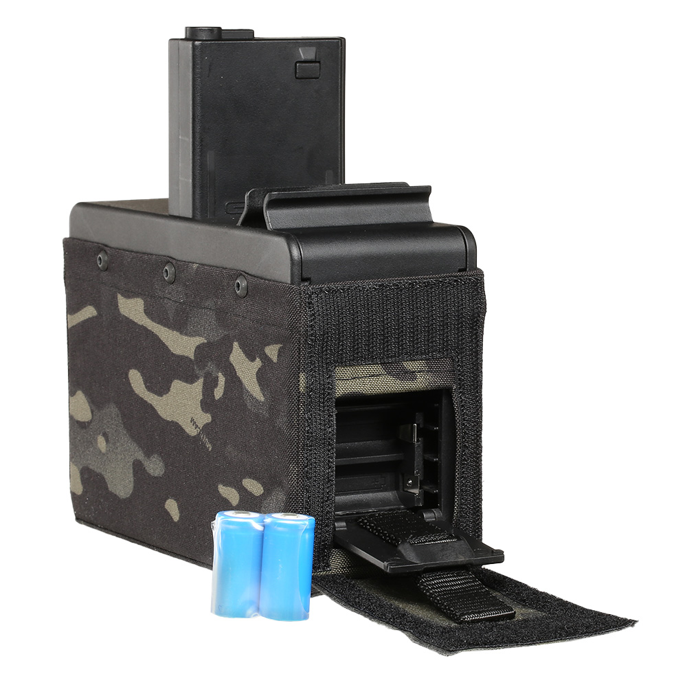 G&G M4 / M16 LMG Box-Magazin Hi-Cap 2500 Schuss Multicam Black - elektrisch Bild 6