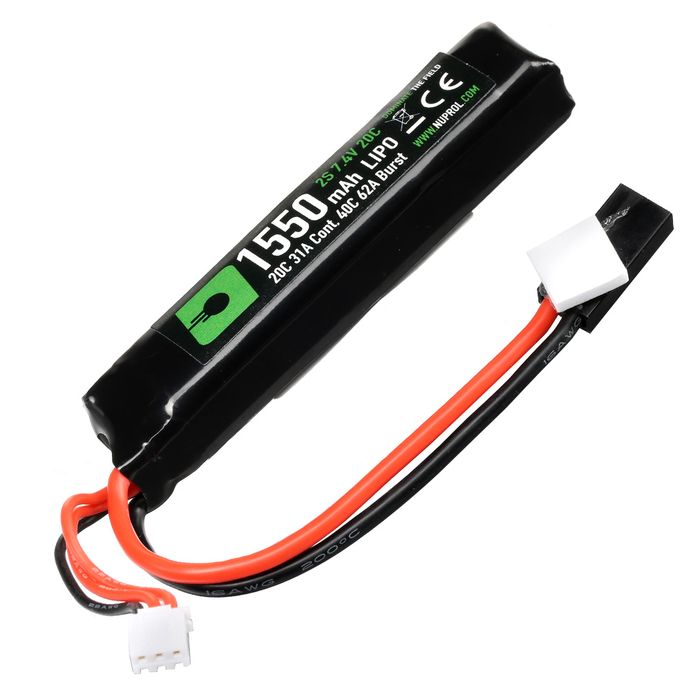 Nuprol Power Series LiPo Akku 7,4V 1550mAh 20C / 40C Stick-Type m. Mini-Tam Anschluss Bild 2