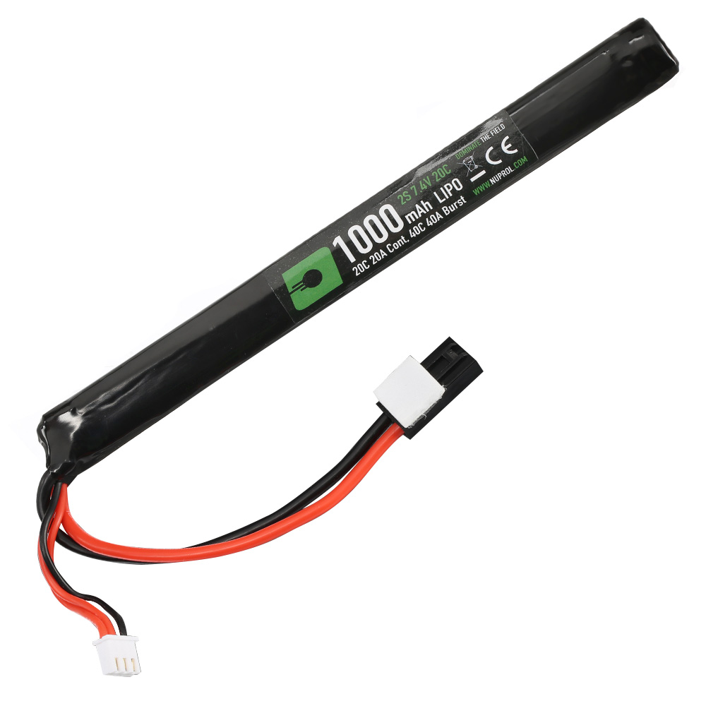 Nuprol Power Series LiPo Akku 7,4V 1000mAh 20C / 40C Slim Stick-Type m. Mini-Tam Anschluss Bild 1