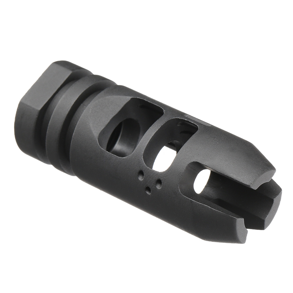 APS / EMG Falkor Defense VG6 Epsilon CNC Aluminium Muzzle Break schwarz 14mm- Bild 1