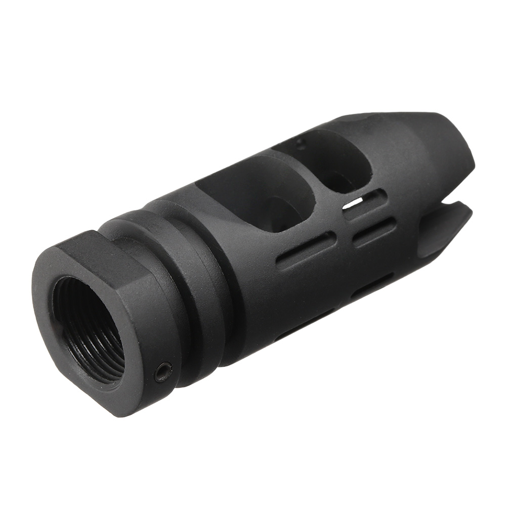 APS / EMG Falkor Defense VG6 Epsilon CNC Aluminium Muzzle Break schwarz 14mm- Bild 2