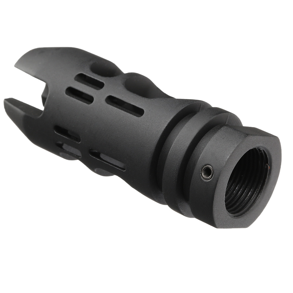 APS / EMG Falkor Defense VG6 Epsilon CNC Aluminium Muzzle Break schwarz 14mm- Bild 3