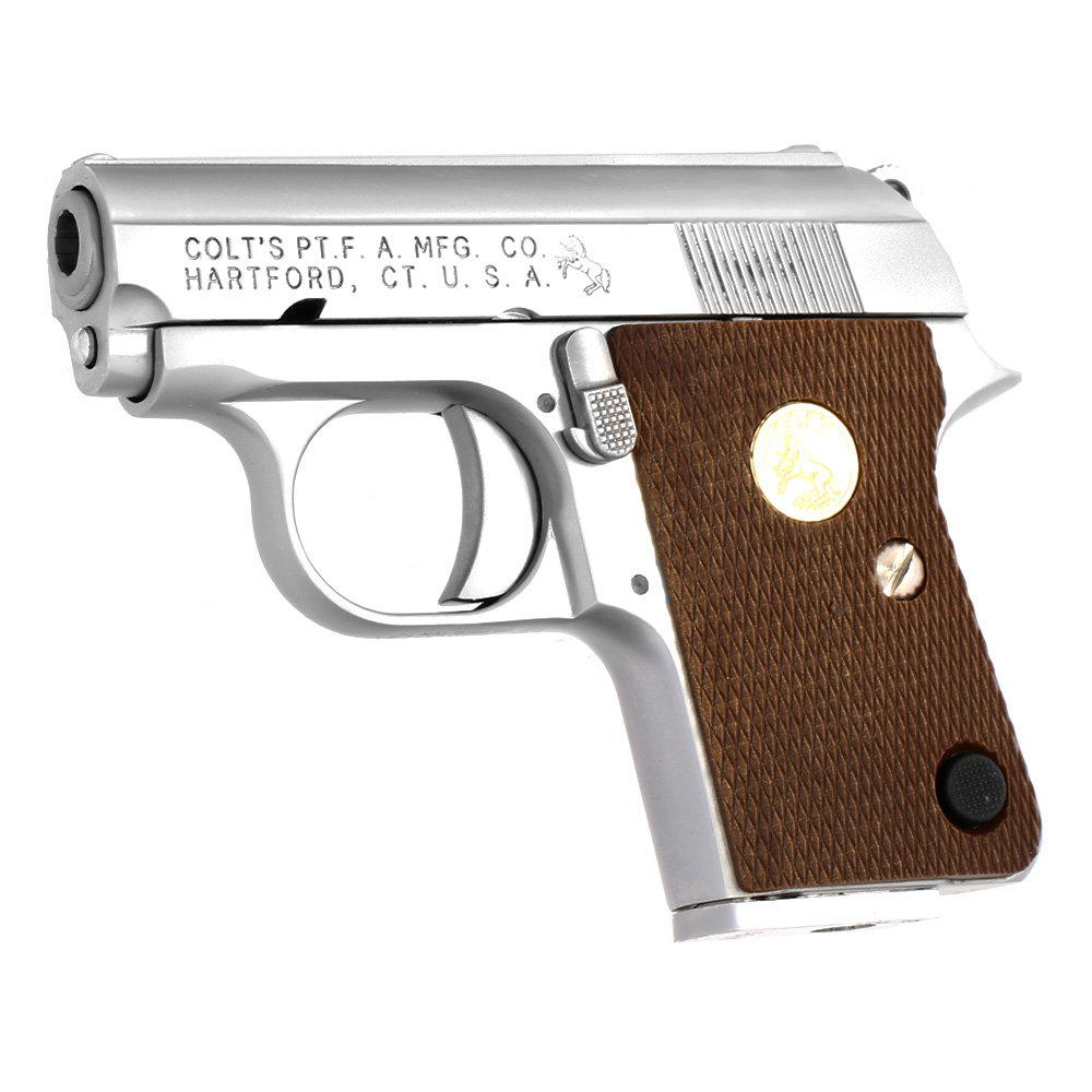 Cybergun / Wei-ETech Colt .25 Vest Pocket Vollmetall GBB 6mm BB silber / braun