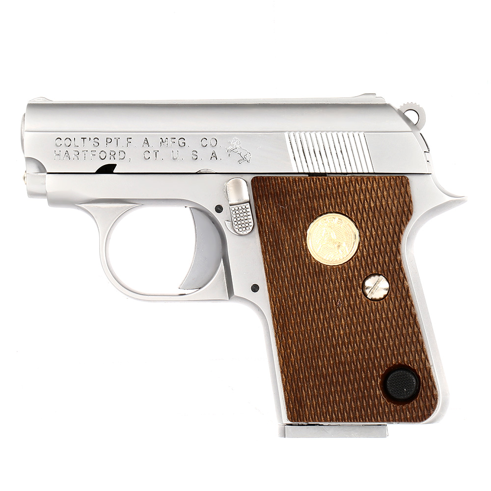 Cybergun / Wei-ETech Colt .25 Vest Pocket Vollmetall GBB 6mm BB silber / braun Bild 1