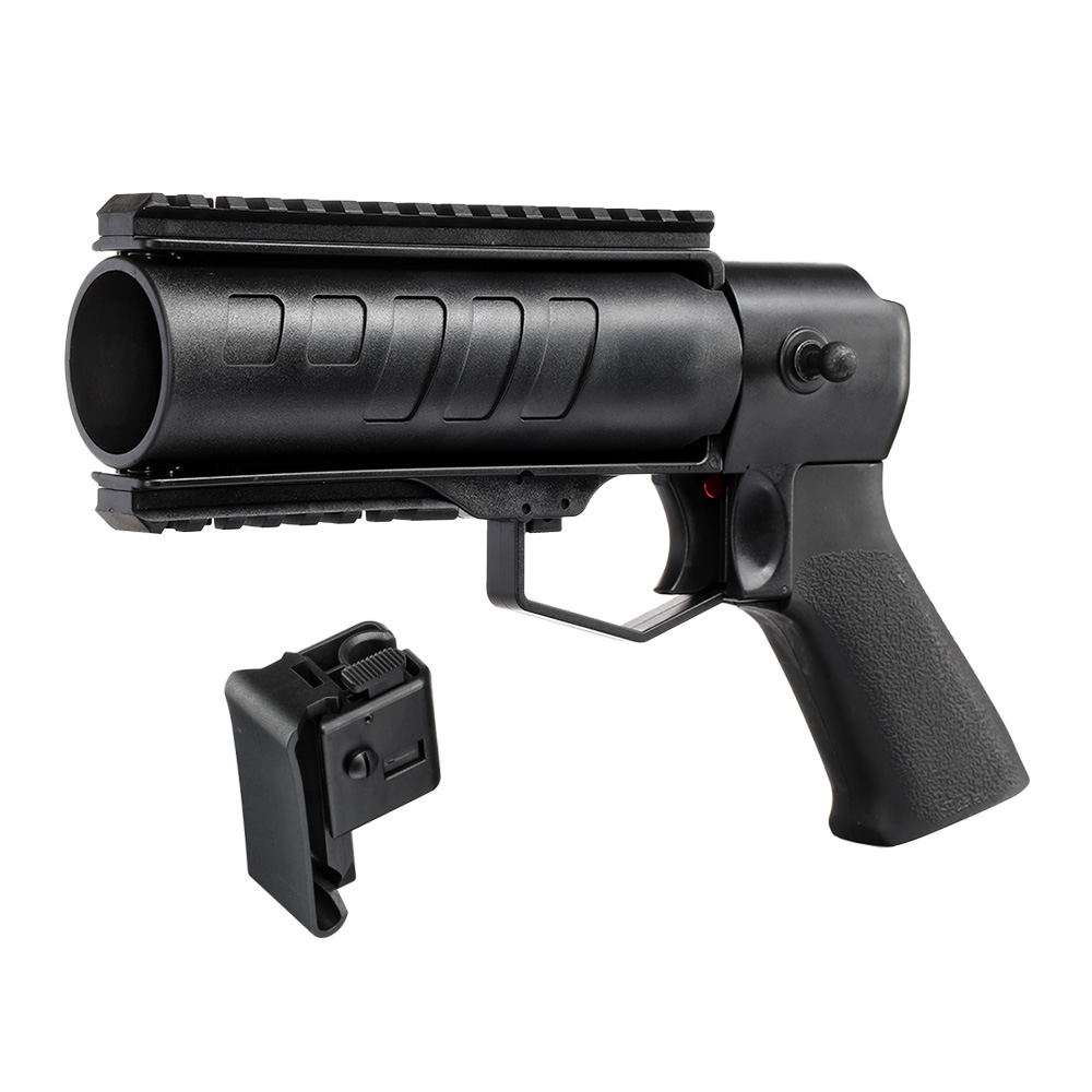 APS 40mm Airsoft Thor Power Up Pistolen-Launcher mit Grtelhalterung schwarz