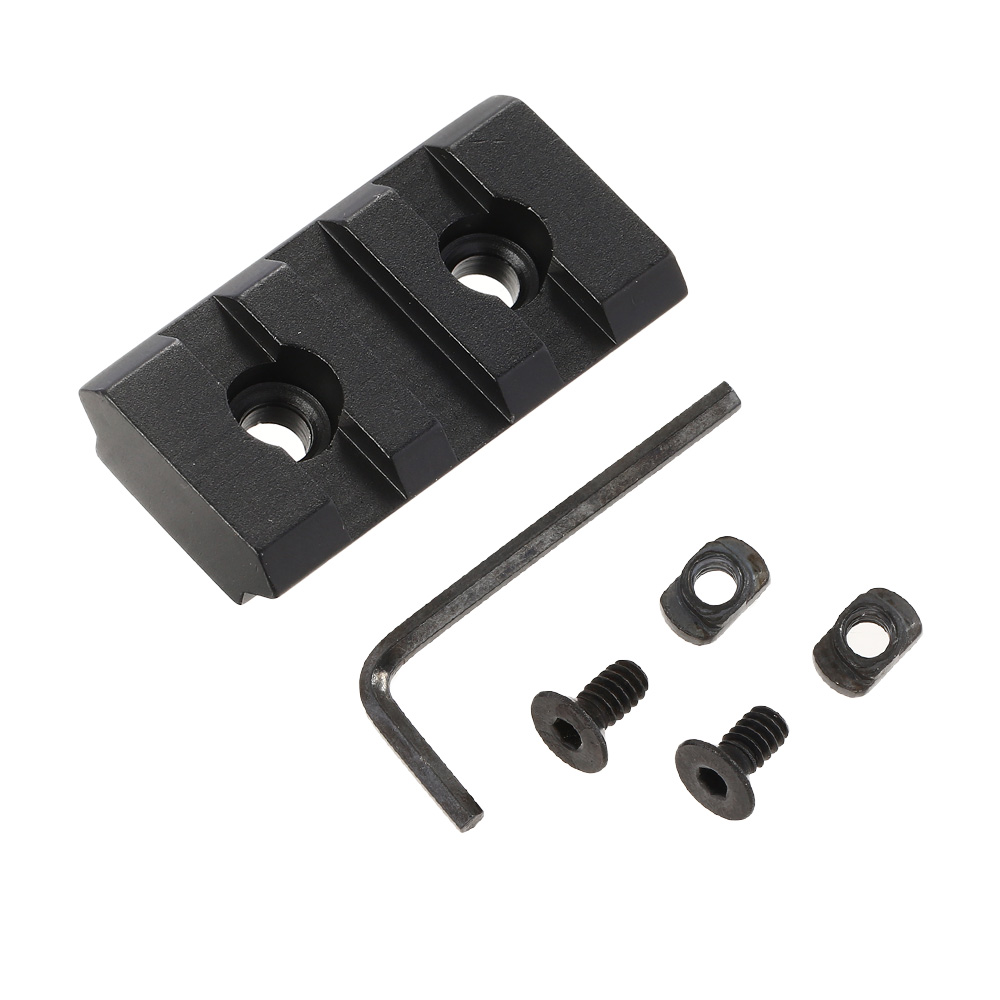 MET LOCK 21mm Aluminium Schiene 3 Slot / 40mm schwarz