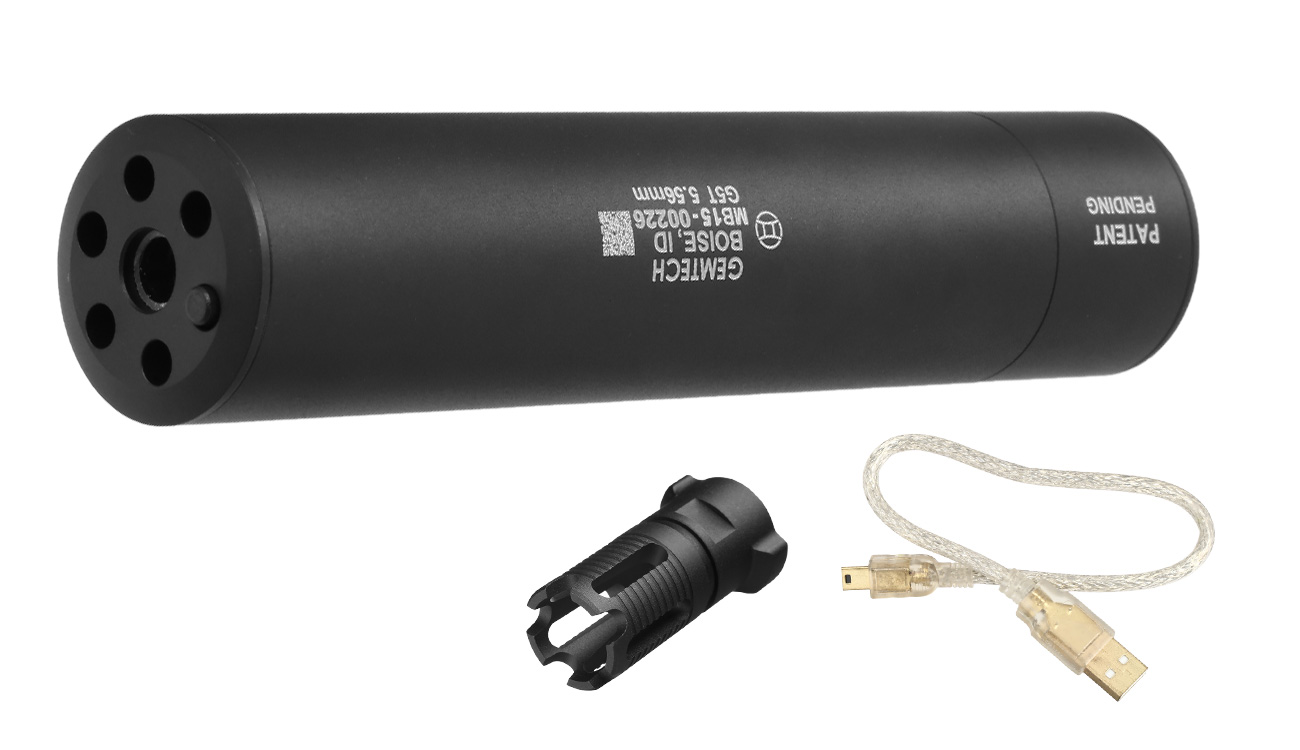 Madbull / Gemtech G5 Aluminium Silencer mit Tracer Unit inkl. FH 14mm- schwarz