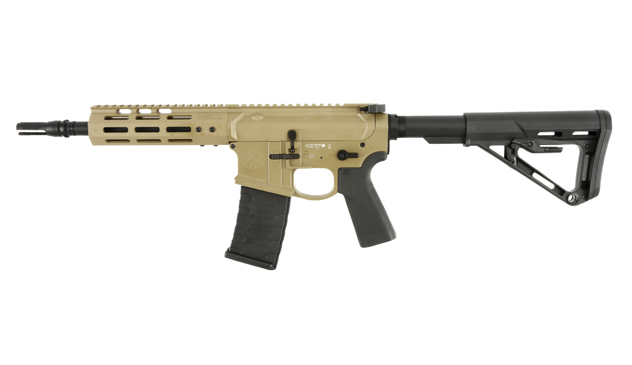 APS / EMG Noveske 7.94 Zoll SBR Gen. 4 eSilver Edge SDU-MosFet Vollmetall S-AEG 6mm BB Tan Bild 1
