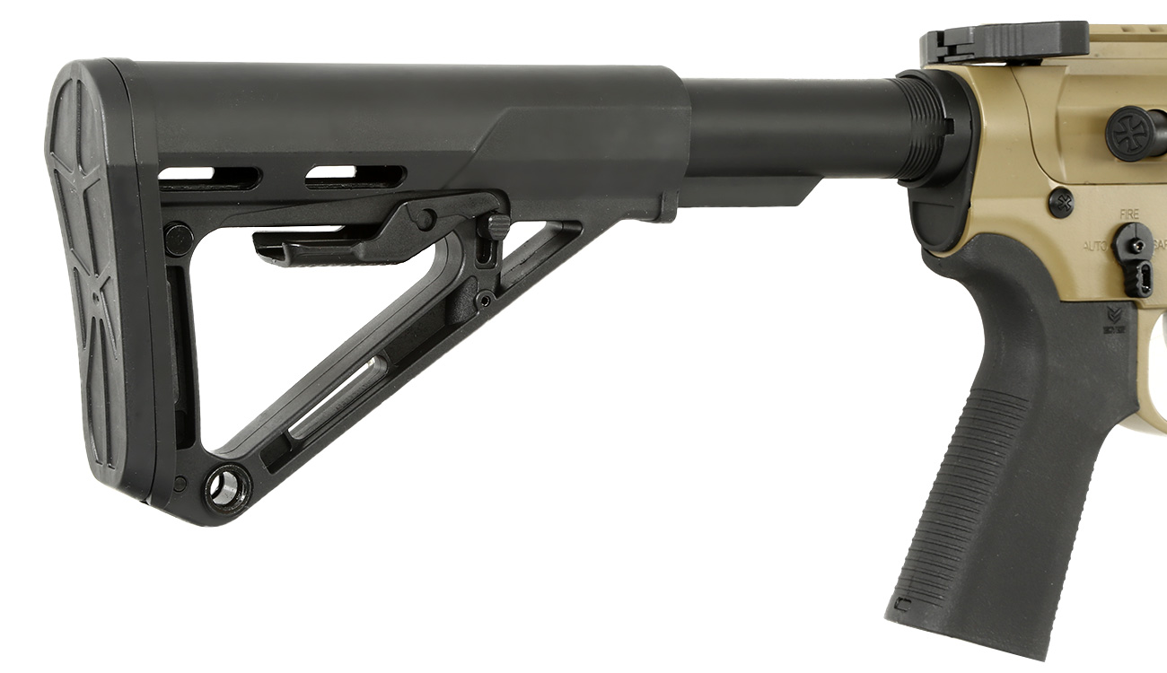 APS / EMG Noveske 7.94 Zoll SBR Gen. 4 eSilver Edge SDU-MosFet Vollmetall S-AEG 6mm BB Tan Bild 9