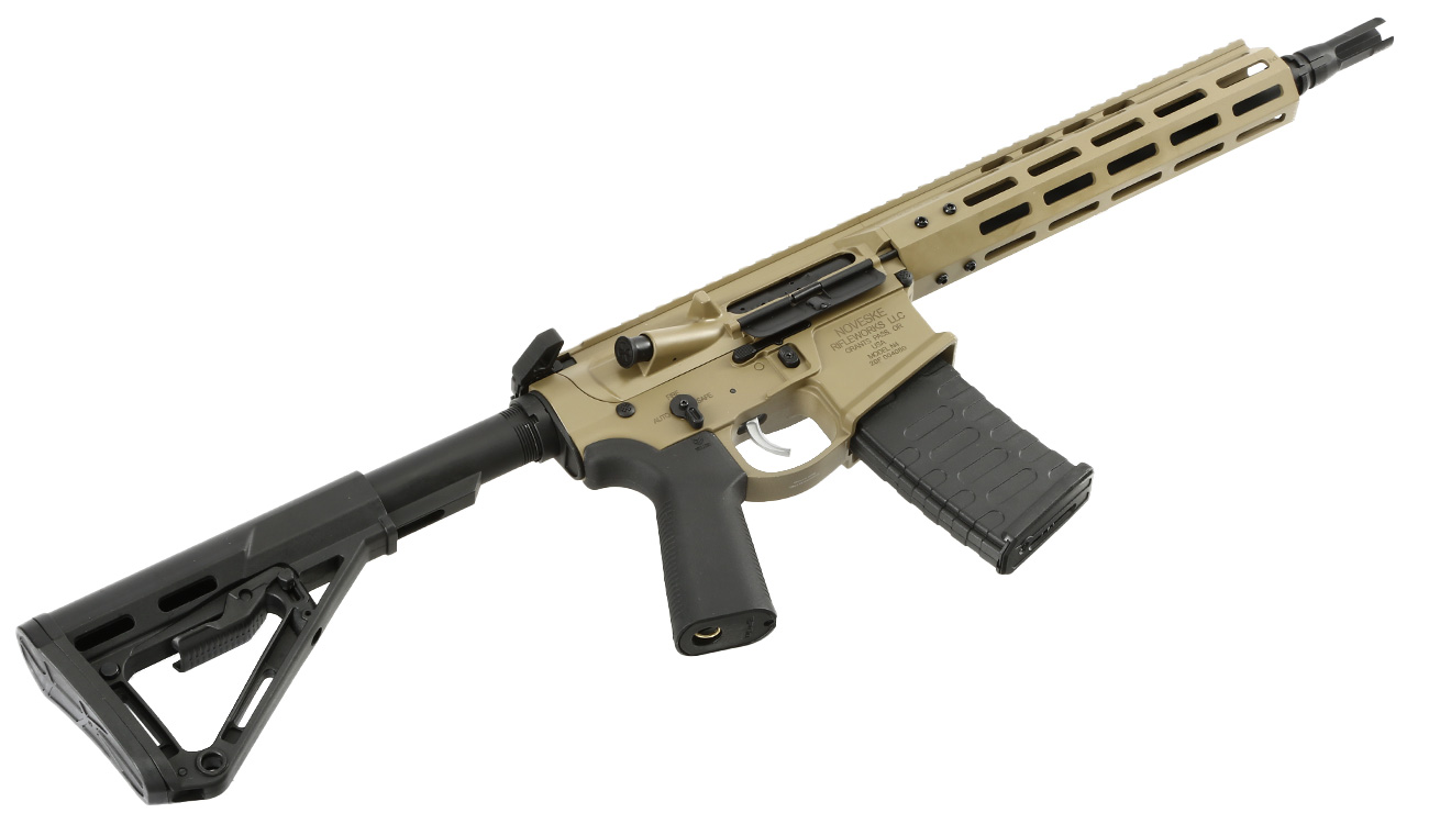 APS / EMG Noveske 10.5 Zoll Shorty Gen. 4 eSilver Edge SDU-MosFet 2.0 Vollmetall S-AEG 6mm BB Tan Bild 5