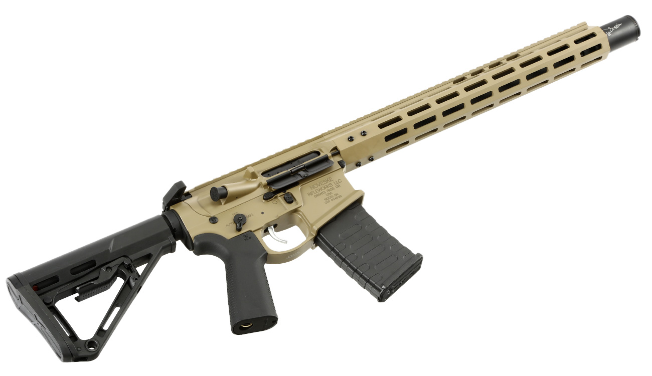 APS / EMG Noveske 13.5 Zoll Infidel Gen. 4 eSilver Edge SDU-MosFet 2.0 Vollmetall S-AEG 6mm BB Tan Bild 4