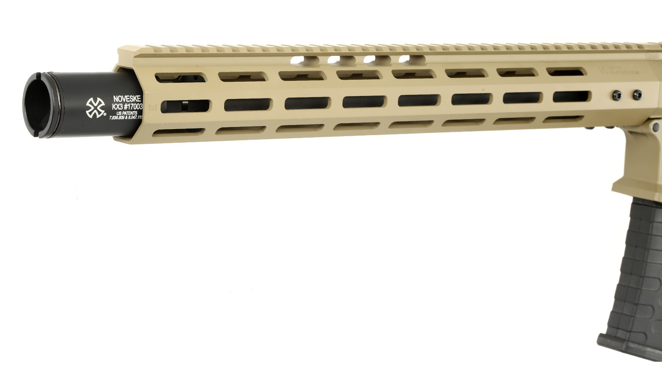 APS / EMG Noveske 13.5 Zoll Infidel Gen. 4 eSilver Edge SDU-MosFet 2.0 Vollmetall S-AEG 6mm BB Tan Bild 6