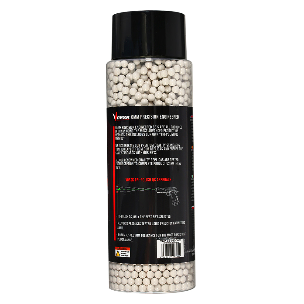 Vorsk Triple Polished QC BBs 0,25g 3.600er Flasche weiss Bild 1
