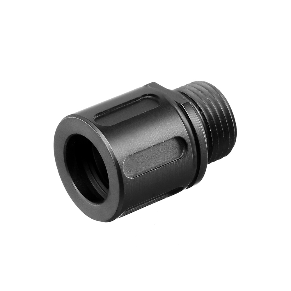 Vorsk Aluminium Schalldmpferadapter Set f. Pistolen 12mm+ auf 14mm- schwarz Bild 2