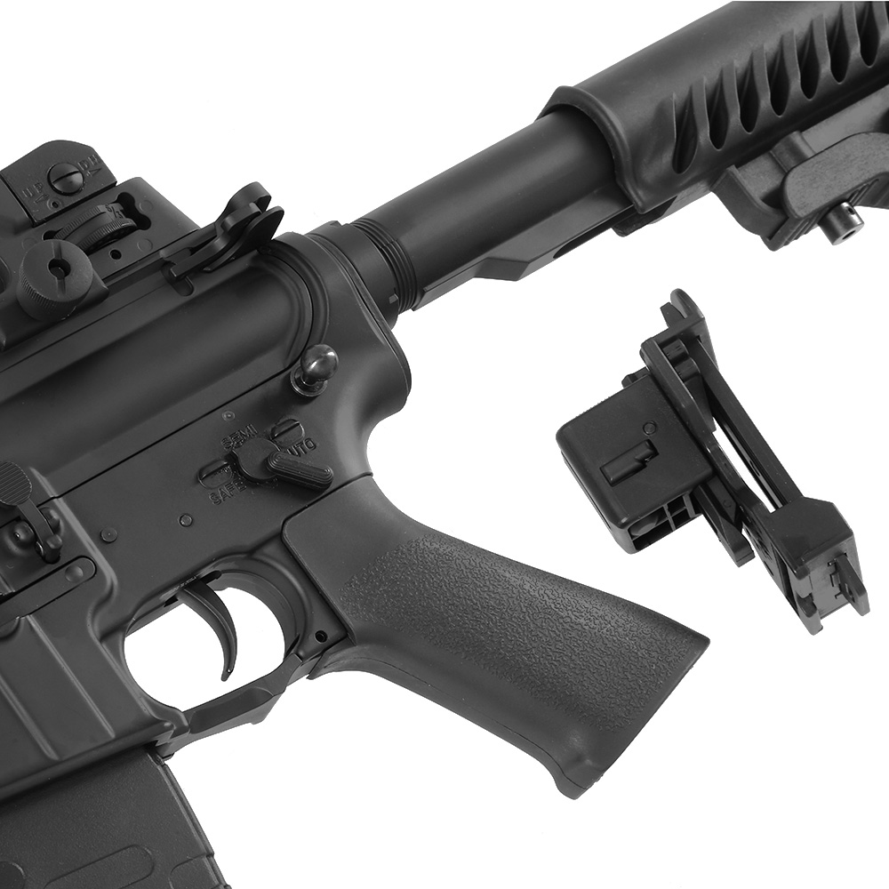 APS Speed Draw Full Adjust Grtelhalterung fr M4 / AR-15 Airsoft Gewehre mit schraubbarem Gehusestift schwarz Bild 4