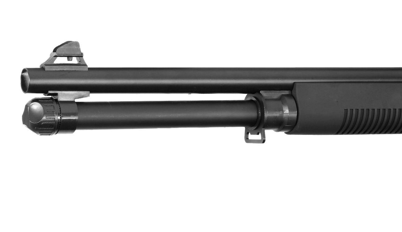 D.E. M56-DL 3 Rounds Multi-Shot Pumpgun Flex-Stock Springer schwarz Bild 6
