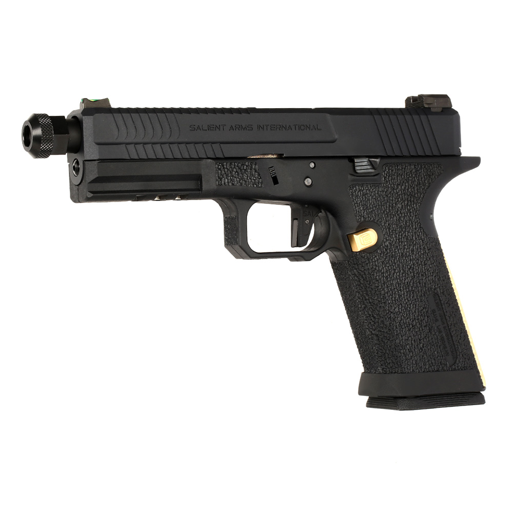 EMG / Salient Arms Int. BLU Threaded Barrel mit Metallschlitten GBB 6mm BB schwarz / gold