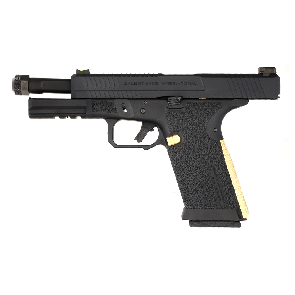 EMG / Salient Arms Int. BLU Threaded Barrel mit Metallschlitten GBB 6mm BB schwarz / gold Bild 2
