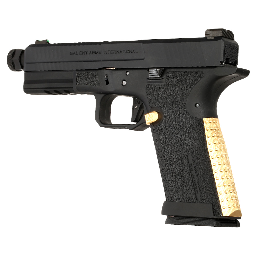 EMG / Salient Arms Int. BLU Threaded Barrel mit Metallschlitten GBB 6mm BB schwarz / gold Bild 8
