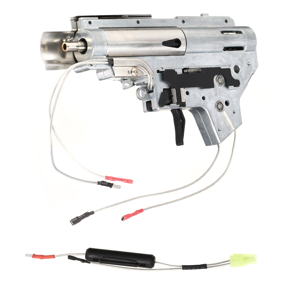 APS V2 / No.2 8mm Silver Edge Complete Gearbox M110 - Kabel vorne - silber