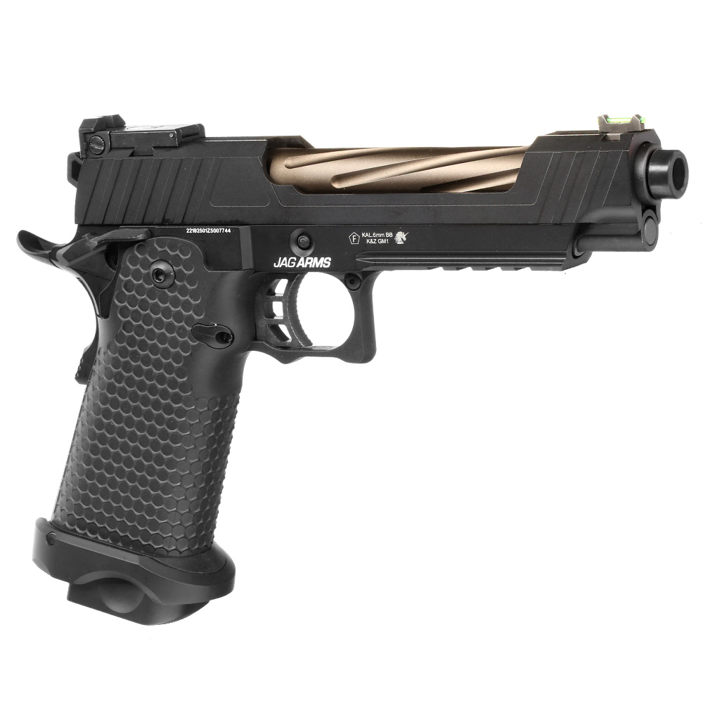 Jag Arms Hi-Capa 5.1 GMX 1.0 Vollmetall GBB 6mm BB schwarz / bronze Bild 7