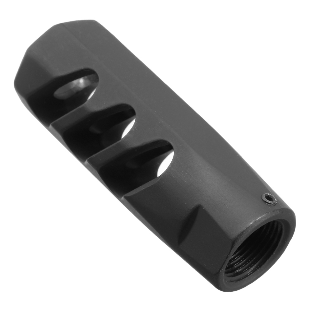 APS / EMG F1 Firearms CMB Flat Faced CNC Aluminium Flash-Hider schwarz 14mm- Bild 4