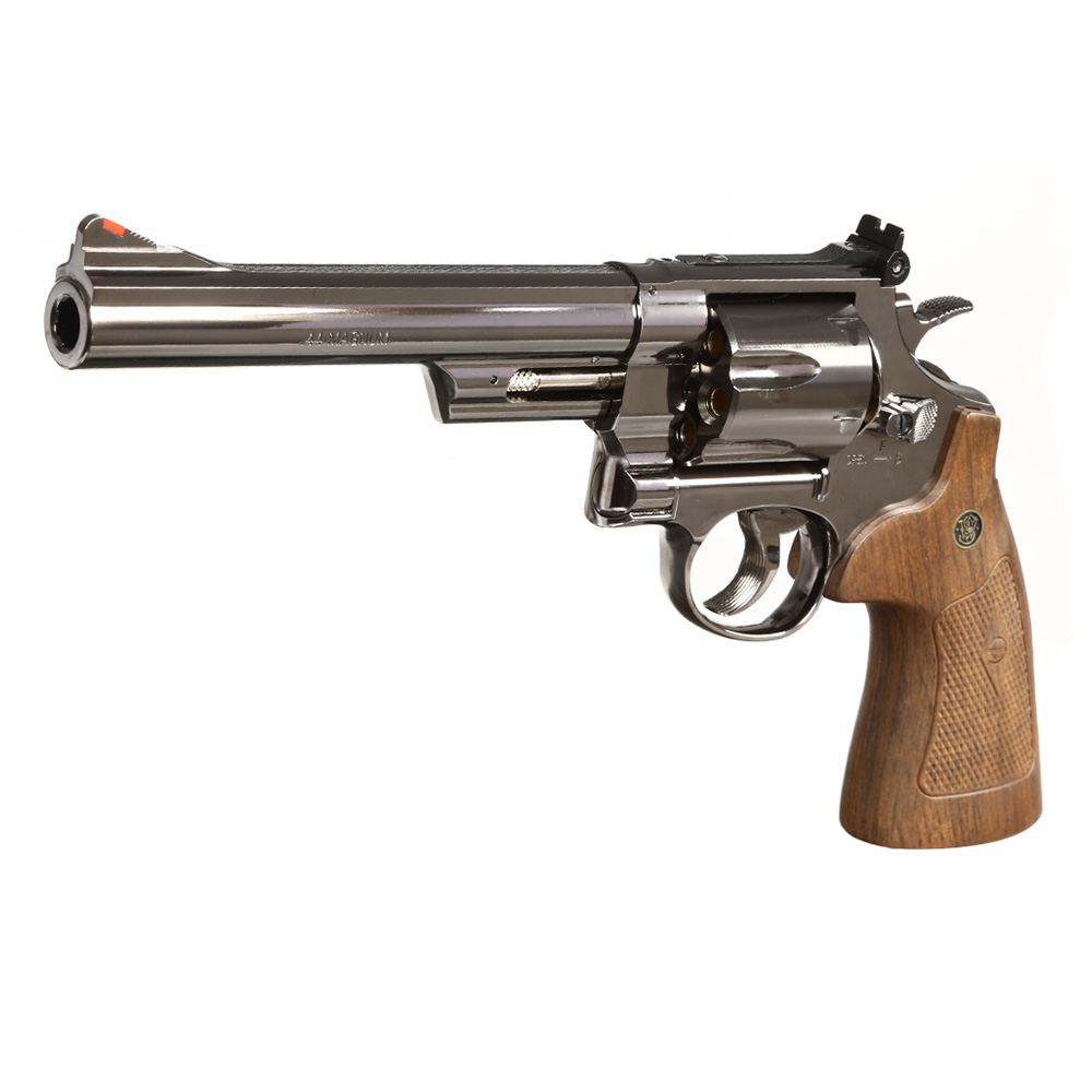 Smith & Wesson Model 29 6,5 Zoll Vollmetall CO2 Revolver 6mm BB Black-Chrome-Finish