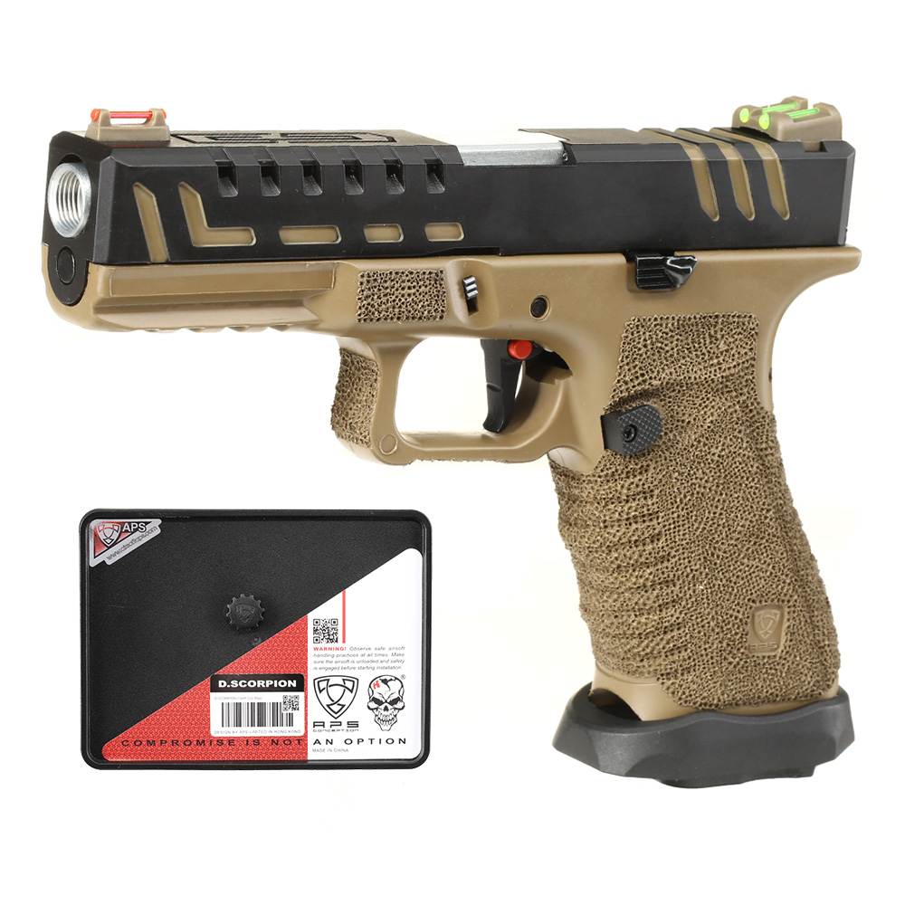 APS Scorpion D-Mod mit Metallschlittten CO2BB 6mm BB Dark Earth