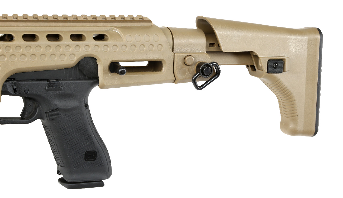 APS Caribe Carbine Conversion Kit f. TM / KSC / WE / VFC G17 / G18C GBB Pistolen Dark Earth Bild 10