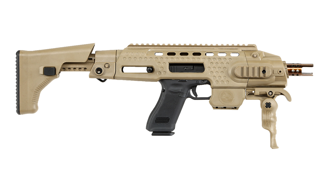 APS Caribe Carbine Conversion Kit f. TM / KSC / WE / VFC G17 / G18C GBB Pistolen Dark Earth Bild 2