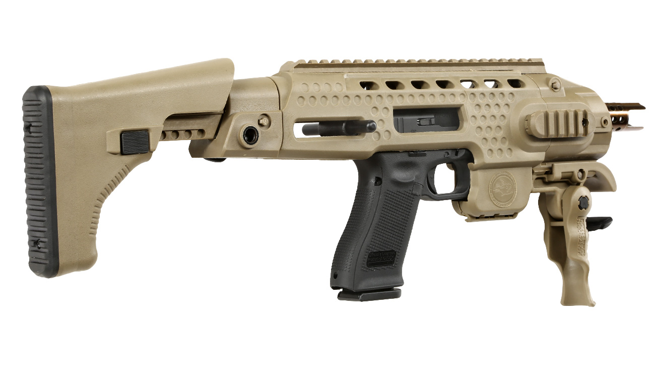 APS Caribe Carbine Conversion Kit f. TM / KSC / WE / VFC G17 / G18C GBB Pistolen Dark Earth Bild 3