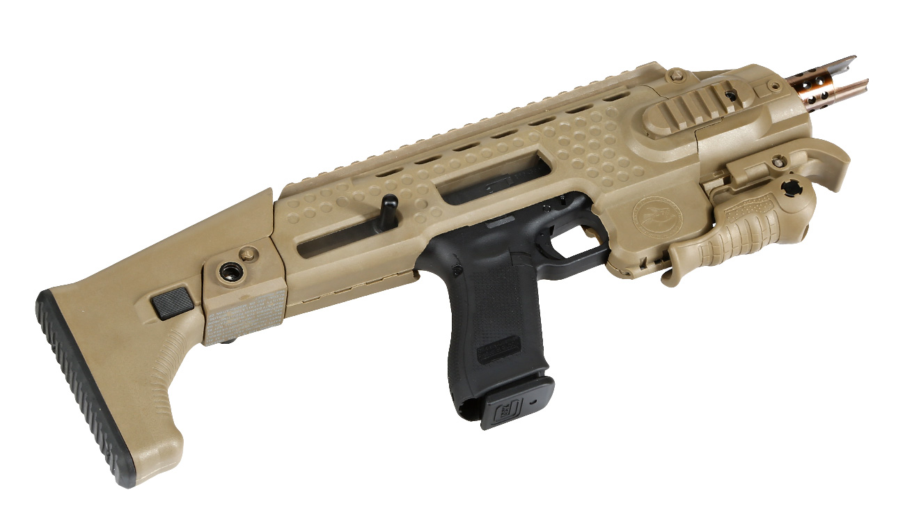 APS Caribe Carbine Conversion Kit f. TM / KSC / WE / VFC G17 / G18C GBB Pistolen Dark Earth Bild 4
