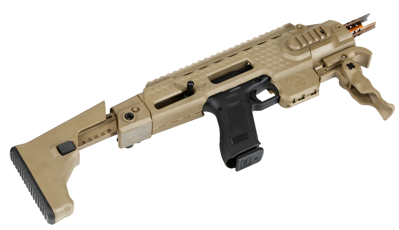 APS Caribe Carbine Conversion Kit f. TM / KSC / WE / VFC G17 / G18C GBB Pistolen Dark Earth Bild 5