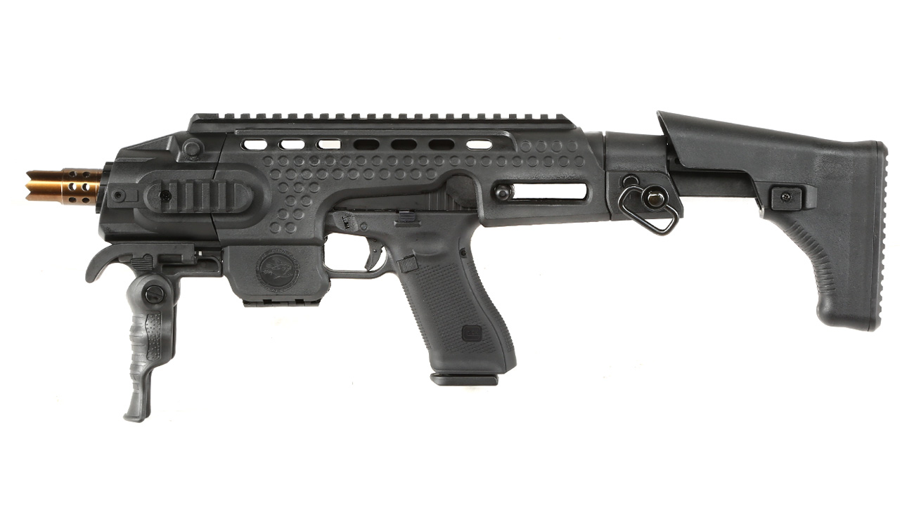 APS Caribe Carbine Conversion Kit f. TM / KSC / WE / VFC G17 / G18C GBB Pistolen schwarz Bild 1