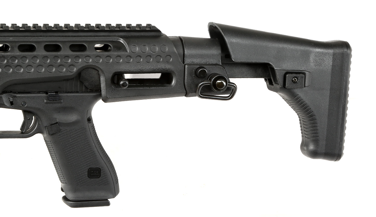 APS Caribe Carbine Conversion Kit f. TM / KSC / WE / VFC G17 / G18C GBB Pistolen schwarz Bild 10