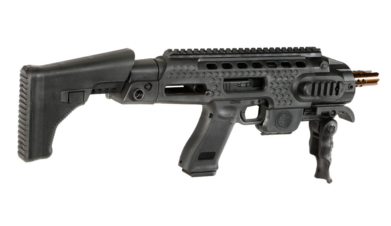 APS Caribe Carbine Conversion Kit f. TM / KSC / WE / VFC G17 / G18C GBB Pistolen schwarz Bild 3